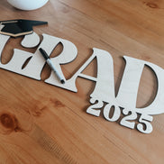 Personalized Wooden GRAD Signature Sign  Custom Graduation Guestbook | Graduate | Wood Sign