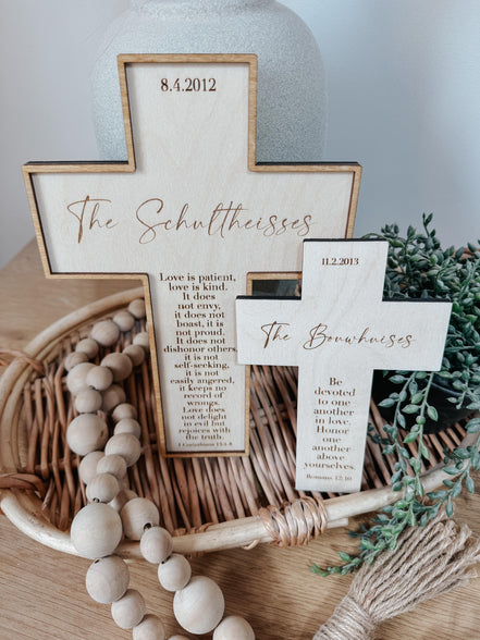 Personalized wedding Cross | couples Gift for Christians | bridal Gift | Personalized Baby Dedication | Boho Cross | Custom wedding Gift |