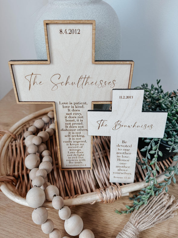 Personalized wedding Cross | couples Gift for Christians | bridal Gift | Personalized Baby Dedication | Boho Cross | Custom wedding Gift |