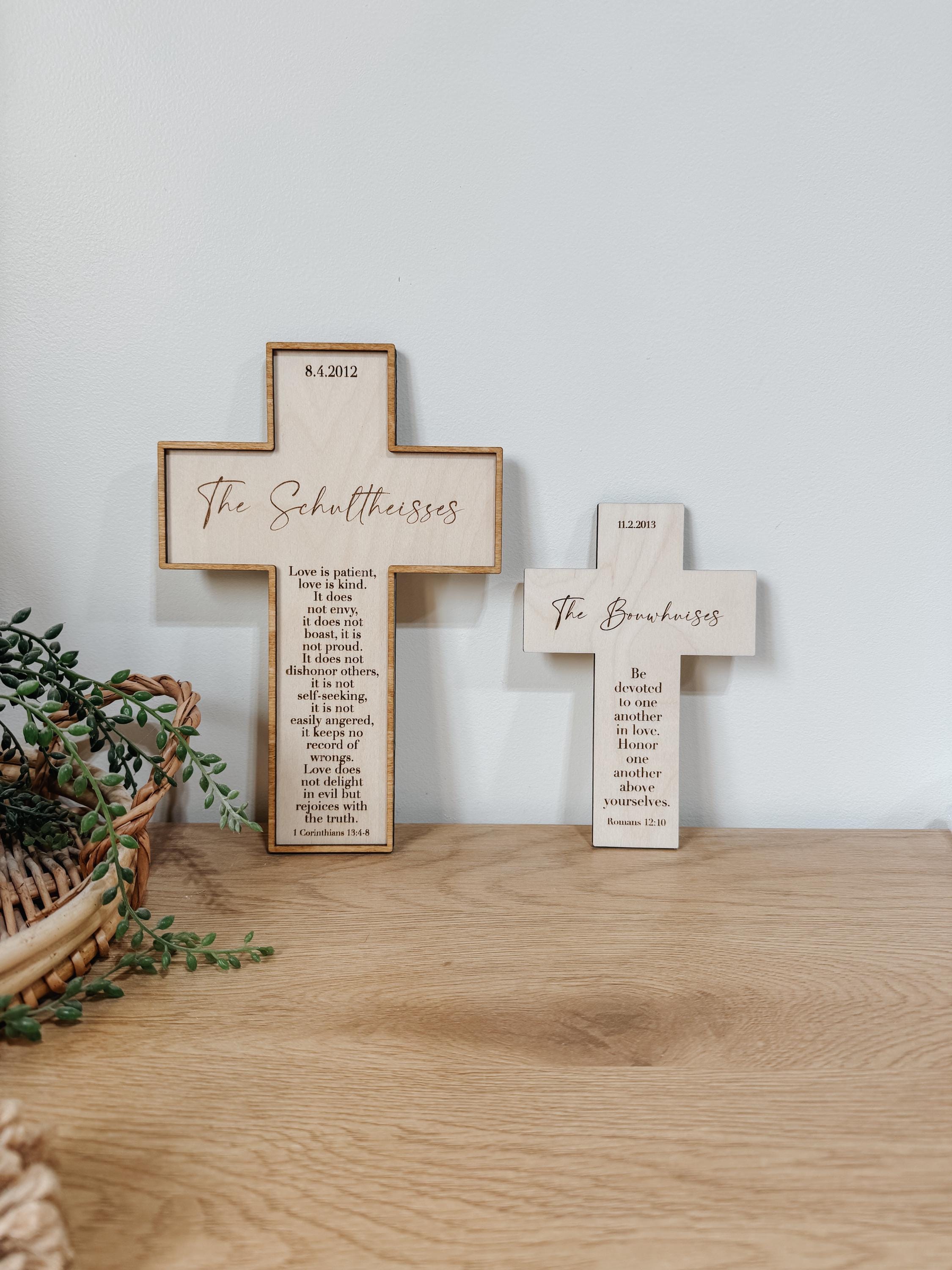 Personalized wedding Cross | couples Gift for Christians | bridal Gift | Personalized Baby Dedication | Boho Cross | Custom wedding Gift |