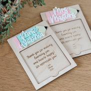 Personalized Teacher Gift  Custom Sticky Note Holder with Engraving | Teacher appreciation gift