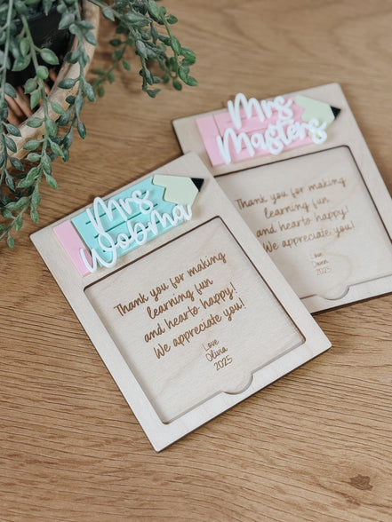 Personalized Teacher Gift  Custom Sticky Note Holder with Engraving | Teacher appreciation gift