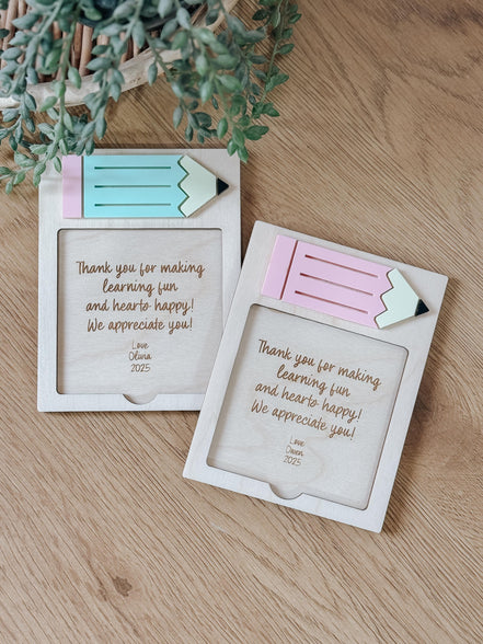 Personalized Teacher Gift  Custom Sticky Note Holder with Engraving | Teacher appreciation gift