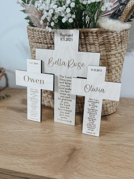 Personalized Baptism Cross | Christening Gift for kids | Dedication Gift | Personalized Baby Dedication | god bless Cross | Communion Gift