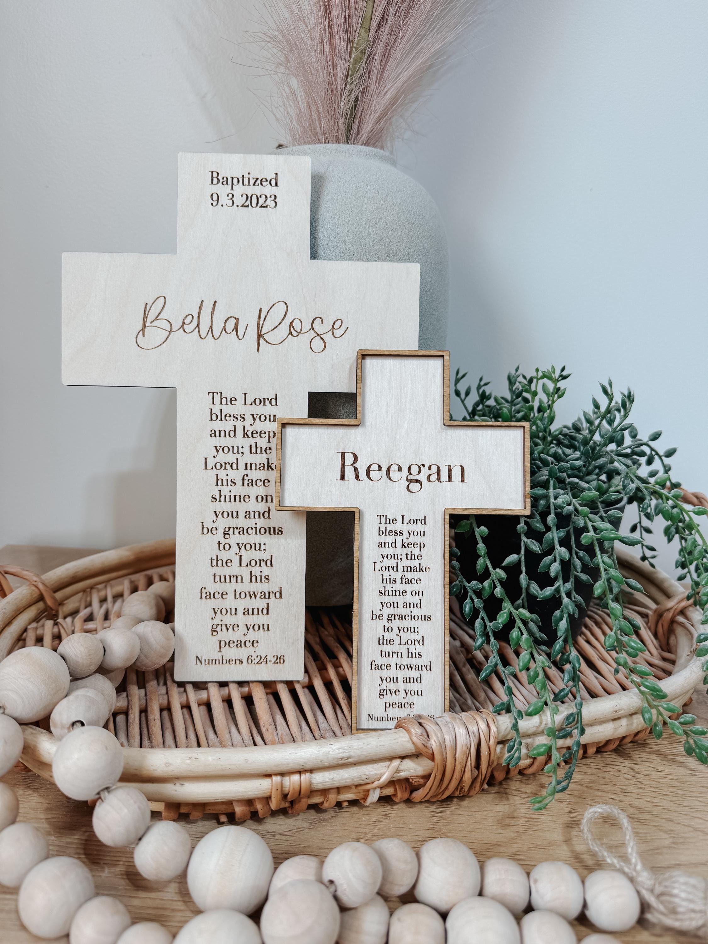 Personalized Baptism Cross | Christening Gift for kids | Dedication Gift | Personalized Baby Dedication | god bless Cross | Communion Gift