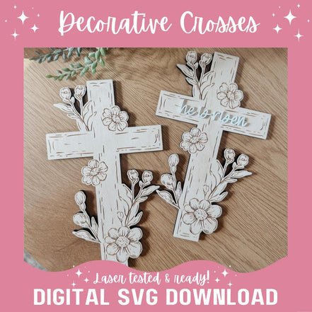 Cross SVG | Laser File | Gloforge | Cake Topper | Glowforge File | Glowforge Svg | Laser Cut File | Tested | Small Business | Easter Cross |