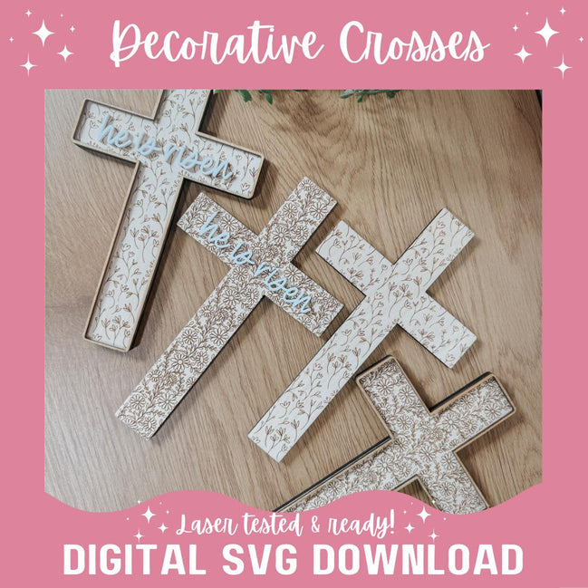 Cross SVG | Laser File | Gloforge | Cake Topper | Glowforge File | Glowforge Svg | Laser Cut File | Tested | Small Business | Easter Cross |
