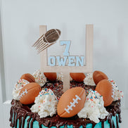 Football Cake Topper | Touchdown Birthday | Tailgating Party | Boys Birthday | Sports Party | custom birthday decor