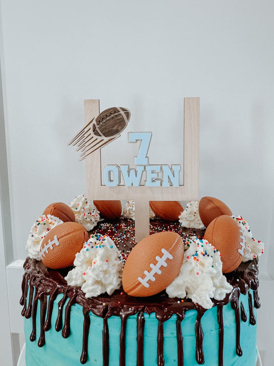 Football Cake Topper | Touchdown Birthday | Tailgating Party | Boys Birthday | Sports Party | custom birthday decor