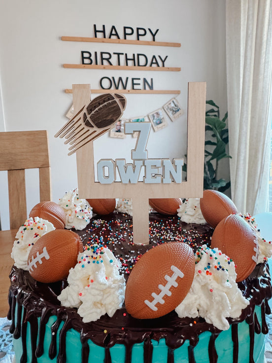 Football Cake Topper | Touchdown Birthday | Tailgating Party | Boys Birthday | Sports Party | custom birthday decor