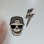 Checker Print Skull | Playroom Decor | Wood Signs | snap back | hat | skull Face | modern | Boy | Rad Dude | Wall Art | Boys Room