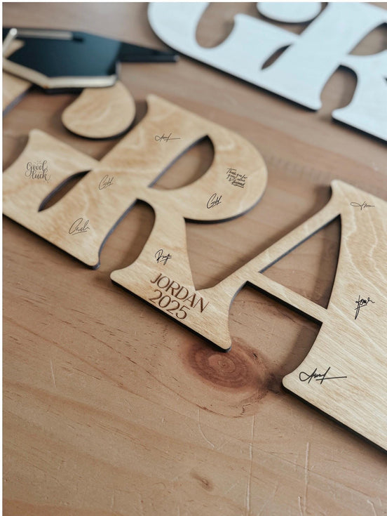 Personalized Wooden GRAD Signature Sign  Custom Graduation Guestbook | Graduate | Wood Sign
