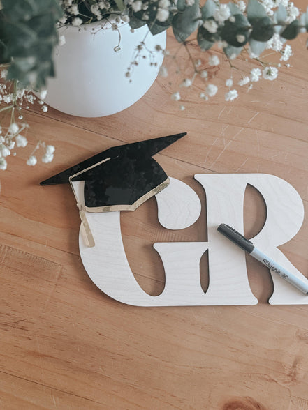 Personalized Wooden GRAD Signature Sign  Custom Graduation Guestbook | Graduate | Wood Sign