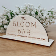 Wooden bloom bar Sign | bar sign | Shower Food Labels | Classic Modern Arched Buffet Sign | Wedding Buffet Signage | Wood bar Label | Floral