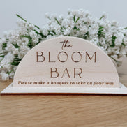 Wooden bloom bar Sign | bar sign | Shower Food Labels | Classic Modern Arched Buffet Sign | Wedding Buffet Signage | Wood bar Label | Floral