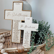 Personalized wedding Cross | couples Gift for Christians | bridal Gift | Personalized Baby Dedication | Boho Cross | Custom wedding Gift |