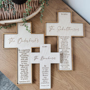 Personalized wedding Cross | couples Gift for Christians | bridal Gift | Personalized Baby Dedication | Boho Cross | Custom wedding Gift |