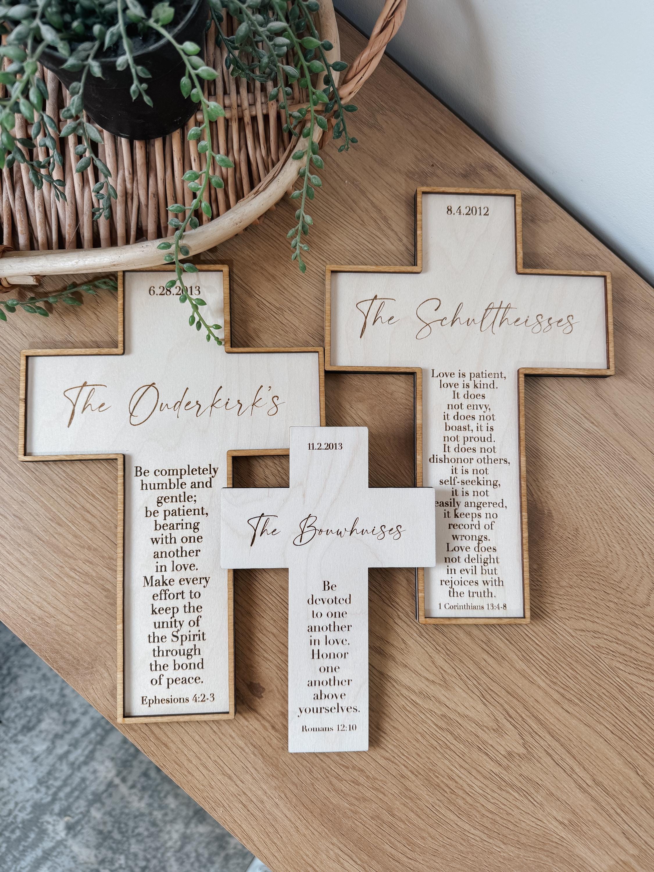 Personalized wedding Cross | couples Gift for Christians | bridal Gift | Personalized Baby Dedication | Boho Cross | Custom wedding Gift |