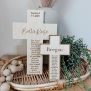 Personalized Baptism Cross | Christening Gift for kids | Dedication Gift | Personalized Baby Dedication | god bless Cross | Communion Gift