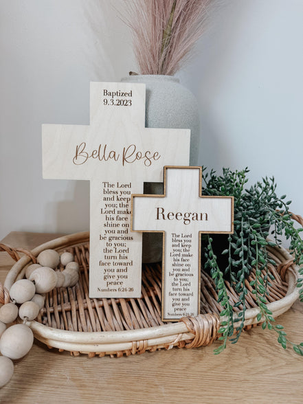 Personalized Baptism Cross | Christening Gift for kids | Dedication Gift | Personalized Baby Dedication | god bless Cross | Communion Gift