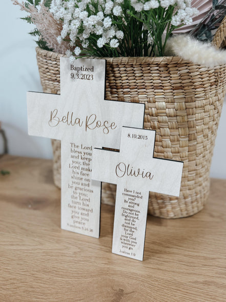 Personalized Baptism Cross | Christening Gift for kids | Dedication Gift | Personalized Baby Dedication | god bless Cross | Communion Gift