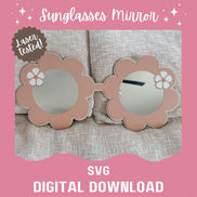 Hippie Glasses Mirror SVG | Laser File | Gloforge | Cake Topper | Glowforge File | Glowforge Svg | Laser Cut File | Tested | Small Business