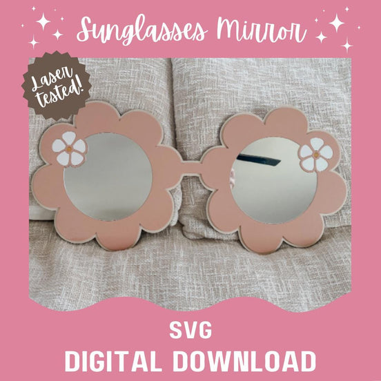 Hippie Glasses Mirror SVG | Laser File | Gloforge | Cake Topper | Glowforge File | Glowforge Svg | Laser Cut File | Tested | Small Business