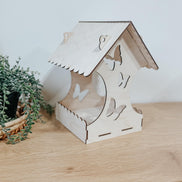 DIY Bird Feeder Kit - Laser Cut Wooden Birdhouse, Kids and Family Craft, Mothers Day Gift, Spring Outdoor Activity, Paint Your Own Bird Fee