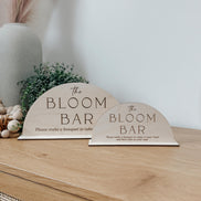 Wooden bloom bar Sign | bar sign | Shower Food Labels | Classic Modern Arched Buffet Sign | Wedding Buffet Signage | Wood bar Label | Floral
