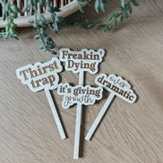 Funny Plant Stakes  Laser Cut Wood Plant Markers  Indoor Plant Decor  Housewarming Gift  Plant Lover Gift  Sassy Plant Signs