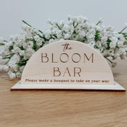 Wooden bloom bar Sign | bar sign | Shower Food Labels | Classic Modern Arched Buffet Sign | Wedding Buffet Signage | Wood bar Label | Floral