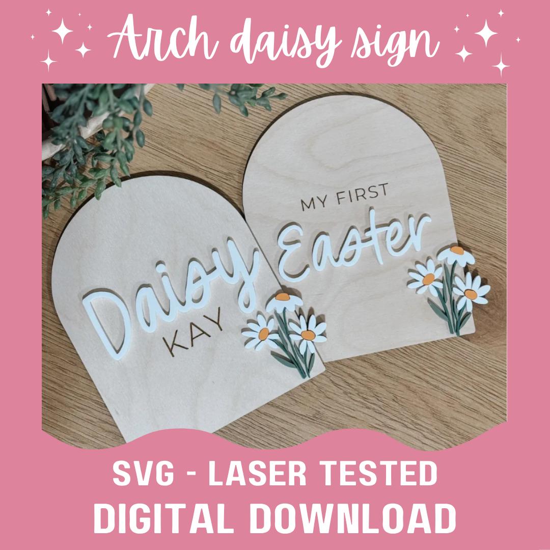Daisy Name Sign SVG | Laser File | Gloforge | Cake Topper | Glowforge File | Glowforge Svg | Laser Cut File | Tested | Small Business |