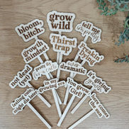 Funny Plant Stakes  Laser Cut Wood Plant Markers  Indoor Plant Decor  Housewarming Gift  Plant Lover Gift  Sassy Plant Signs