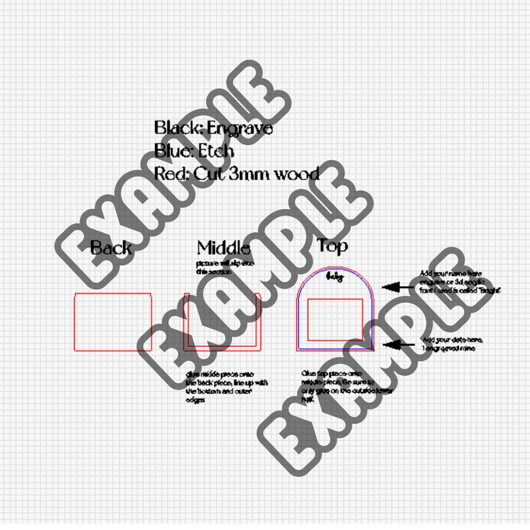 Ultrasound Photo Frame SVG | Laser File | Gloforge | Cake Topper | Glowforge File | Glowforge Svg | Laser Cut File | Tested | Small Business