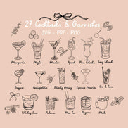 Hand Drawn Cocktail bundle | drink svg | border svg | Wedding Sign| Decorative elements svg | pattern border pdf png dxf jpg | Garnish |