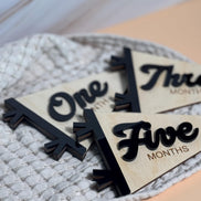 Flag Milestone | pennant Birth Announcement | Modern Milestones | Baby Shower gift | Boho Baby | Wooden Milestone | Newborn | Pregnancy