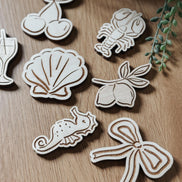 Coastal Summer Wooden Magnets | Beachy Fridge Decor | Nautical Laser Cut Set | Ocean-Inspired Kitchen Accessories | Gift | Home | Bride |