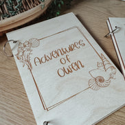 Personalized Kids Summer Scrapbook | Laser Cut Adventure Book | Wooden Travel Journal | Polaroid Memory Book | Nature Keepsake Album