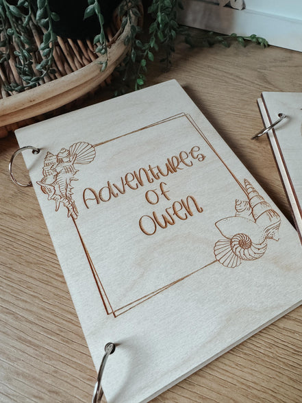 Personalized Kids Summer Scrapbook | Laser Cut Adventure Book | Wooden Travel Journal | Polaroid Memory Book | Nature Keepsake Album