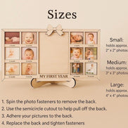 Personalized “My First Year Wooden Baby Photo Frame  Monthly Milestone Picture Frame | Laser Cut Nursery Decor | Baby Shower Gift