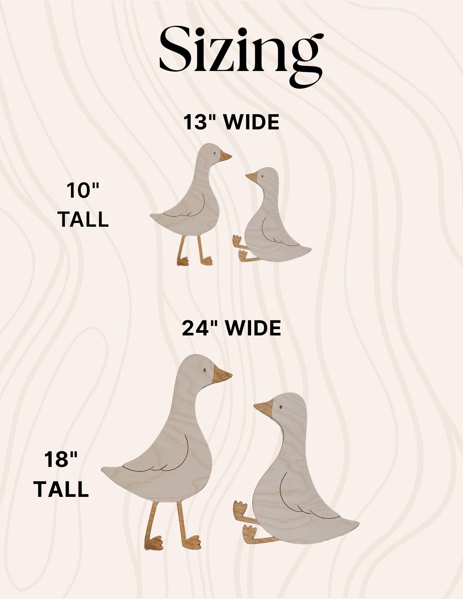 Wooden Geese Wall Decor with Flowers  Laser Cut Birch Nursery & Baby Shower Decoration