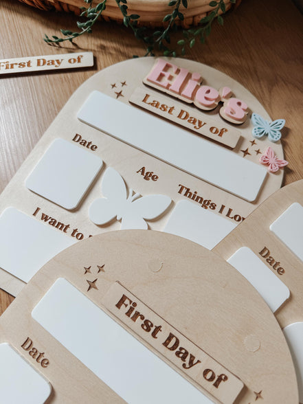 First & Last Day of School Sign | Reusable Dry Erase School Board | Personalized Acrylic Name Sign | Back to School Photo Prop