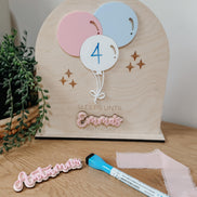 Birthday Countdown Sign | Customizable Birthday Sign | Kids Birthday Countdown | Dry Erase Balloon Board