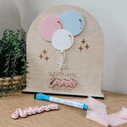 Birthday Countdown Sign | Customizable Birthday Sign | Kids Birthday Countdown | Dry Erase Balloon Board