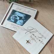 Pregnancy Announcement Keepsake Box with Ultrasound Photo | Baby Reveal Gift for Grandparents | Personalized Wooden Baby Announcement