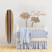 Wood Palm Tree Wall Decals  Tropical Nursery Wall Art, Boho Party Decor, Birthday Backdrop, Laser Cut Wooden Wall Accent, Over Sized Large
