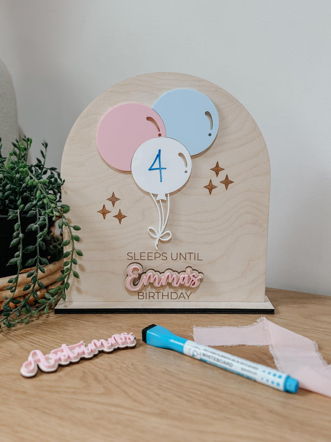 Birthday Countdown Sign | Customizable Birthday Sign | Kids Birthday Countdown | Dry Erase Balloon Board