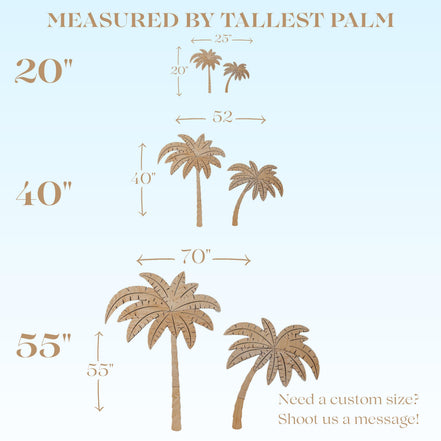 Wood Palm Tree Wall Decals  Tropical Nursery Wall Art, Boho Party Decor, Birthday Backdrop, Laser Cut Wooden Wall Accent, Over Sized Large