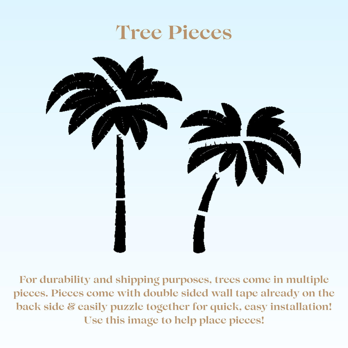 Wood Palm Tree Wall Decals  Tropical Nursery Wall Art, Boho Party Decor, Birthday Backdrop, Laser Cut Wooden Wall Accent, Over Sized Large
