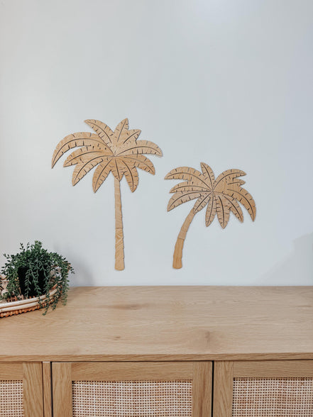 Wood Palm Tree Wall Decals  Tropical Nursery Wall Art, Boho Party Decor, Birthday Backdrop, Laser Cut Wooden Wall Accent, Over Sized Large